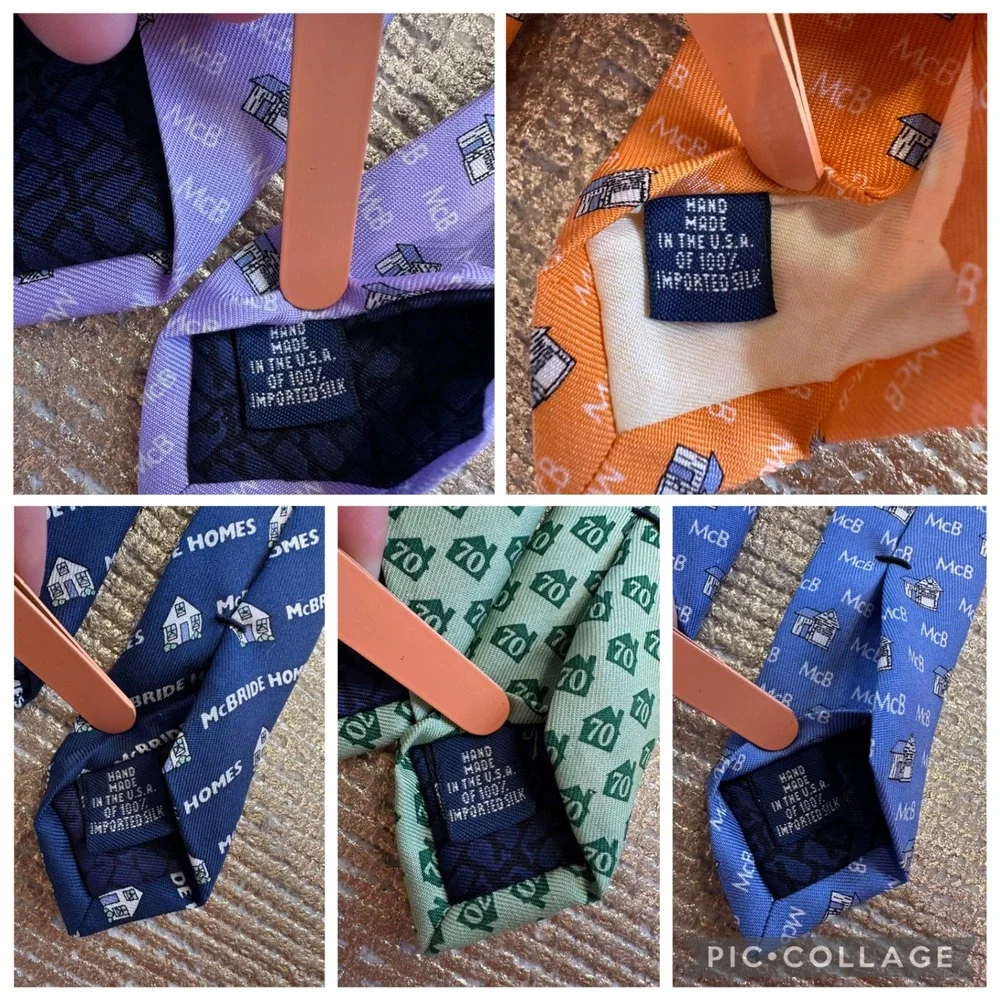 VINEYARD VINES X McBRIDE & SONS Homebuilders Custom Silk Necktie Bundle NWT